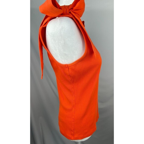Maeve Anthropologie Womens Tank Top Medium Orange Rafaela Rib Bow Tank Top READ - Picture 6 of 11